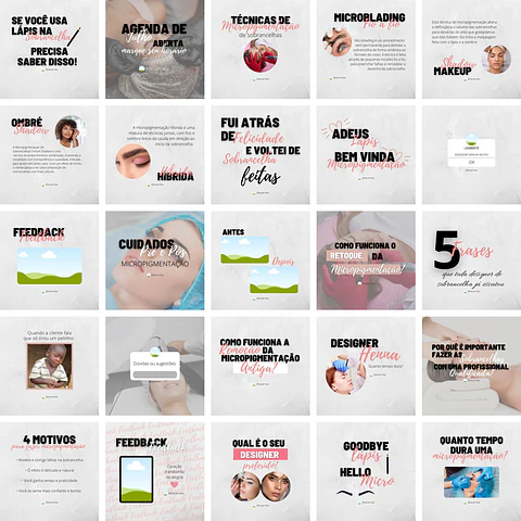Pack Canva Micropigmentação Templates Editáveis 25 Artes + Bônus