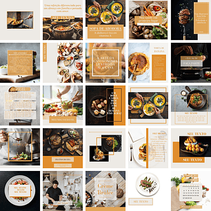 Pack Canva Restaurante Buffet Templates Editáveis 25 Artes + Bônus