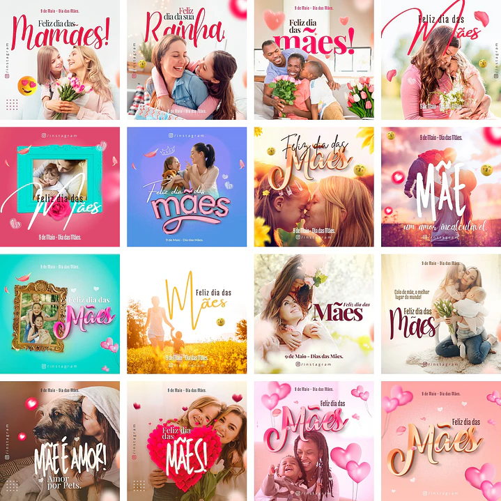 Pack Canva Dia das Mães Templates Editáveis 32 Artes + Bônus 2