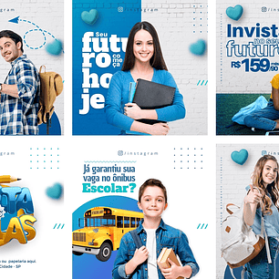 Pack Canva Escola Volta As Aulas Templates Editáveis 6 Artes + Bônus