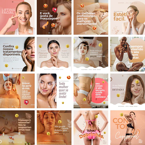 Pack Canva Estética Templates Editáveis 33 Artes + Bônus