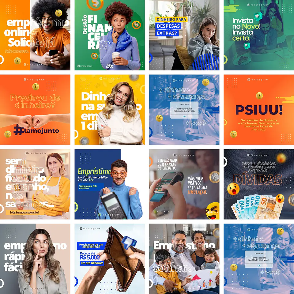 Pack Canva Financeiro 1.0 Templates Editáveis 16 Artes + Bônus 1