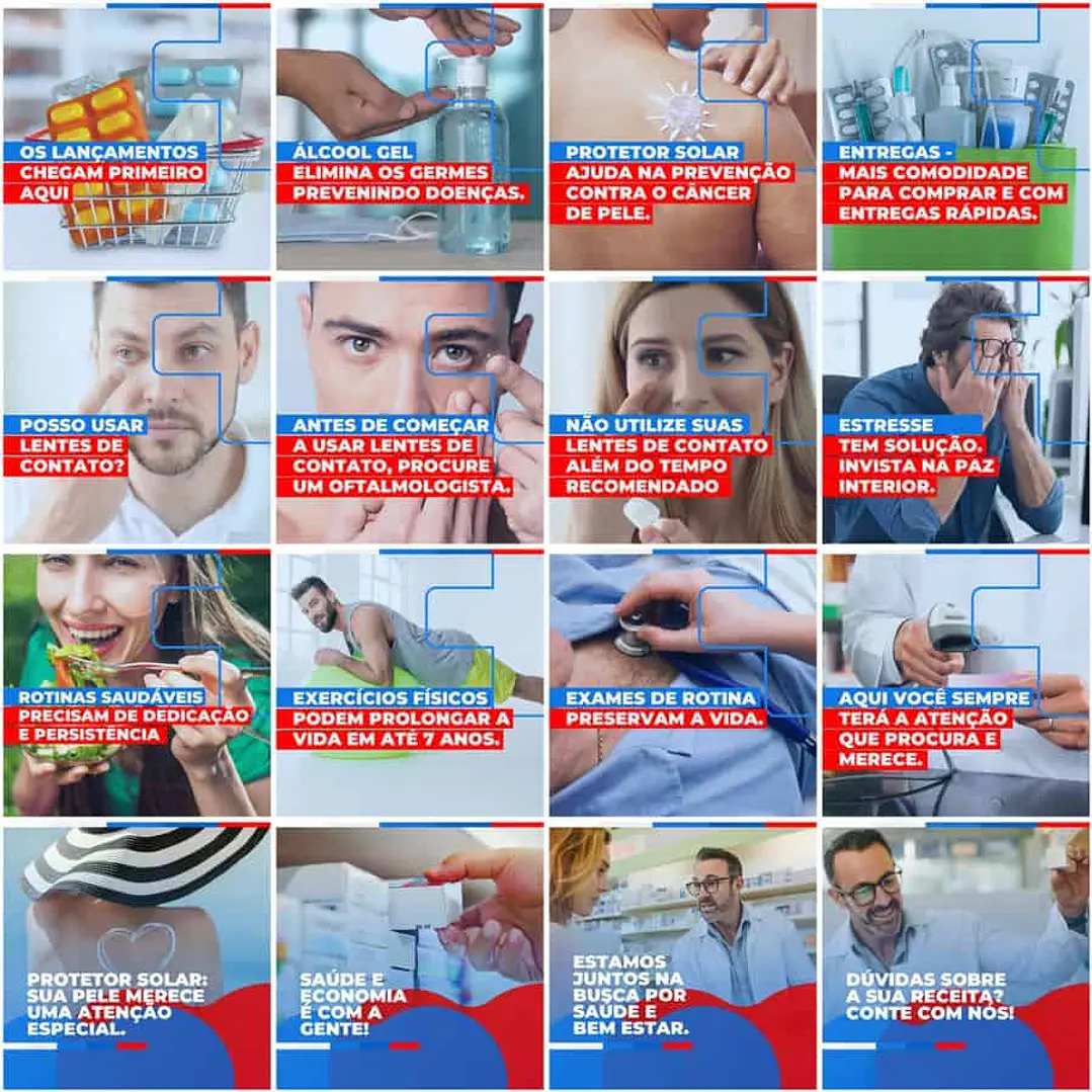 Pack Canva Farmácia Drogaria Templates Editáveis 200 Artes + Legendas 5