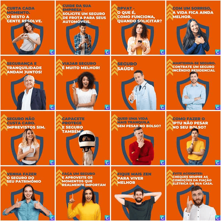 Pack Canva Corretora de Seguros Templates Editáveis 200 Artes + Legendas 2