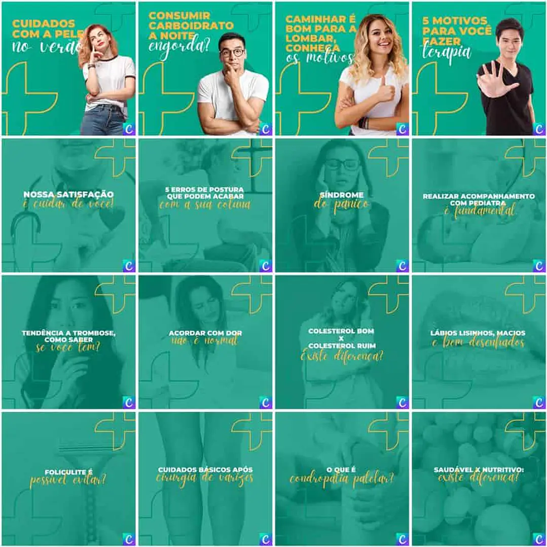 Pack Canva Clinicas Medica Templates Editáveis 200 Artes + Legendas 4