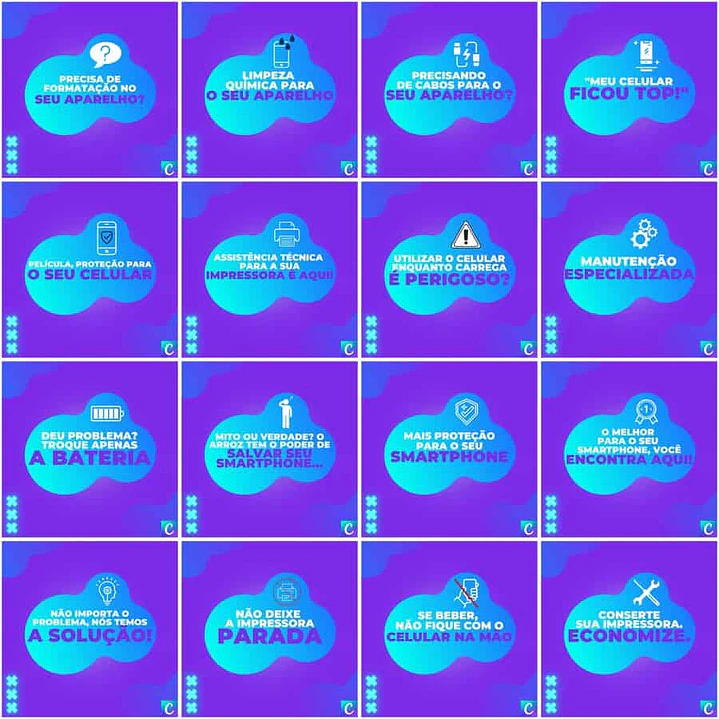Pack Canva Assistência Técnica Celular Templates Editáveis 200 Artes + Legendas 6
