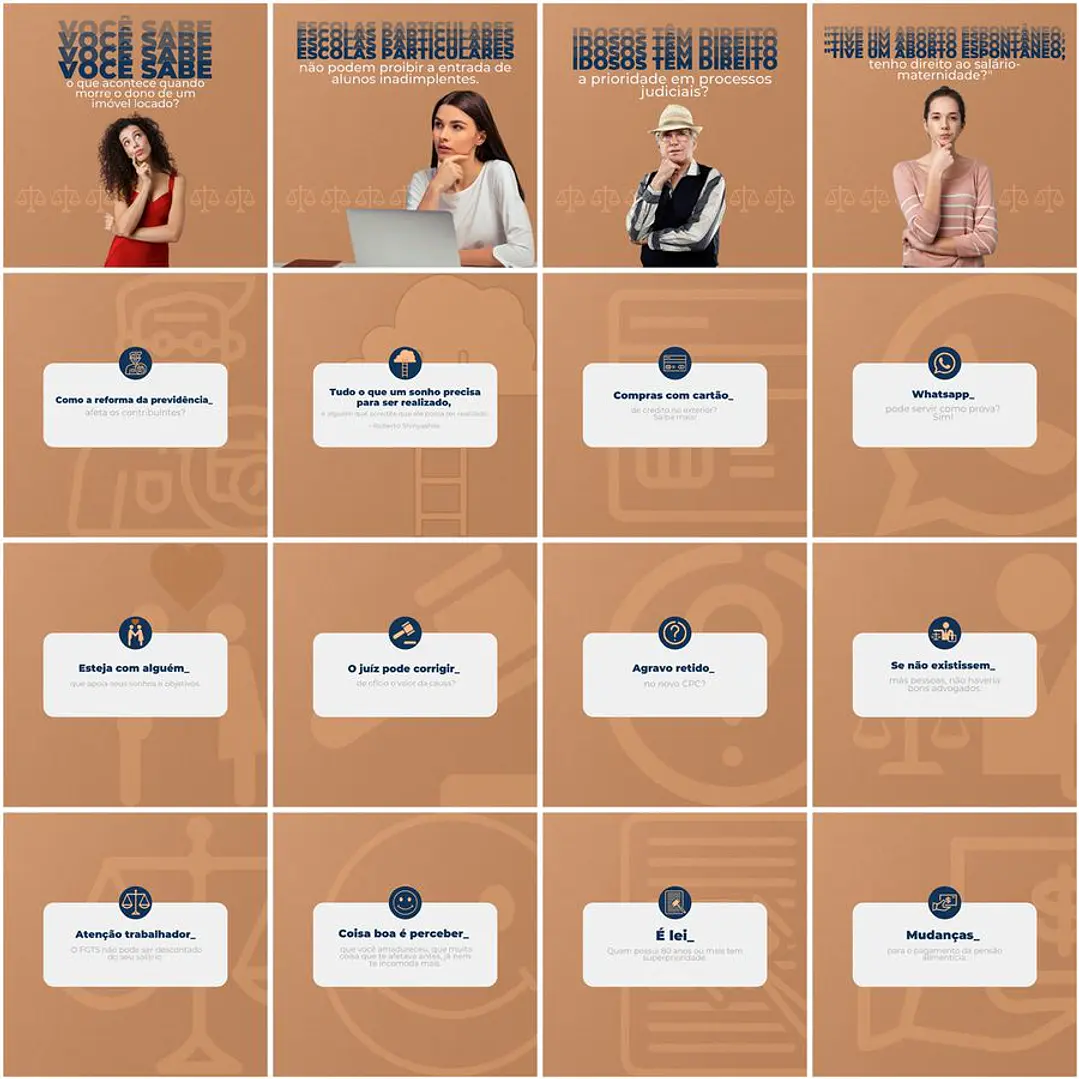 Pack Canva Advogado Advocacia Templates Editáveis 200 Artes + Legendas 7