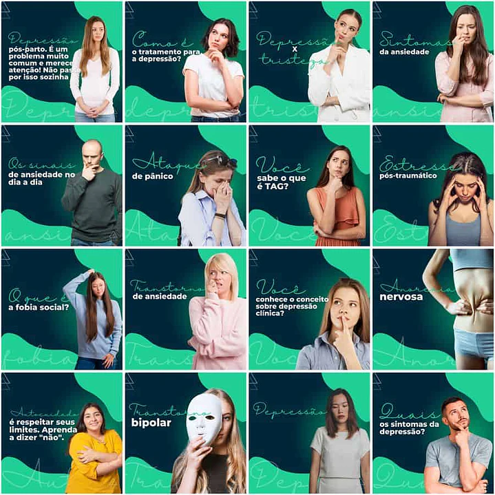Pack Canva Psigologo Psicologia Templates Editáveis 200 Artes + Legendas 1
