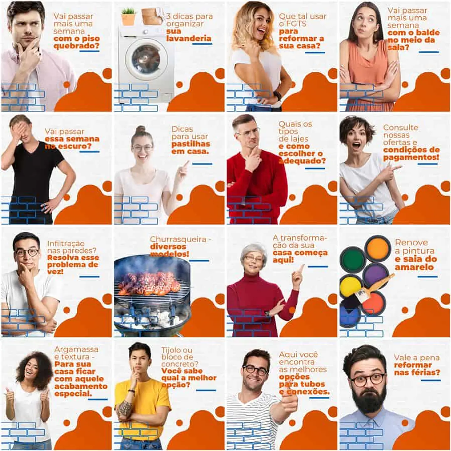 Pack Canva Materiais de Construção Templates Editáveis 200 Artes + Legendas 1