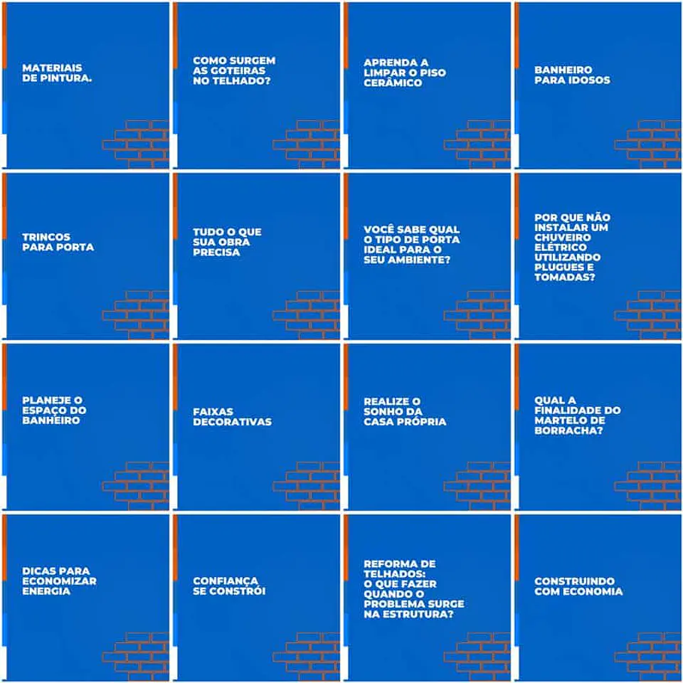 Pack Canva Materiais de Construção Templates Editáveis 200 Artes + Legendas 9