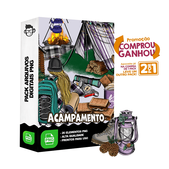 Kit Digital Acampamento sem fundo Png 1