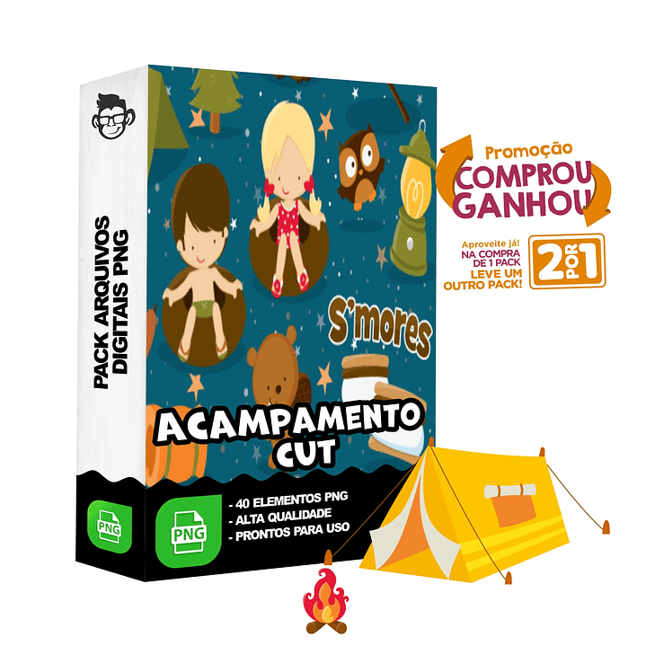 Kit Digital Acampamento Cut sem fundo Png 1
