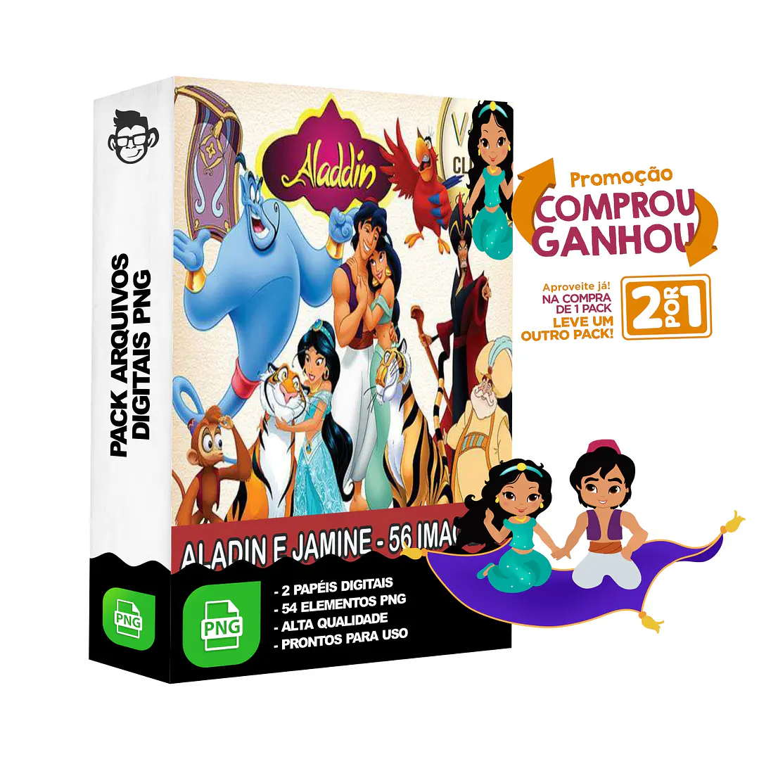 Kit Digital Aladin e Jasmin sem fundo Png 1