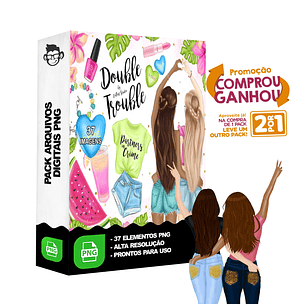 Kit Digital Amigas para Sempre sem fundo Png