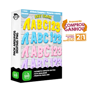 Kit Digital Alfabeto Baby Shark sem fundo Png