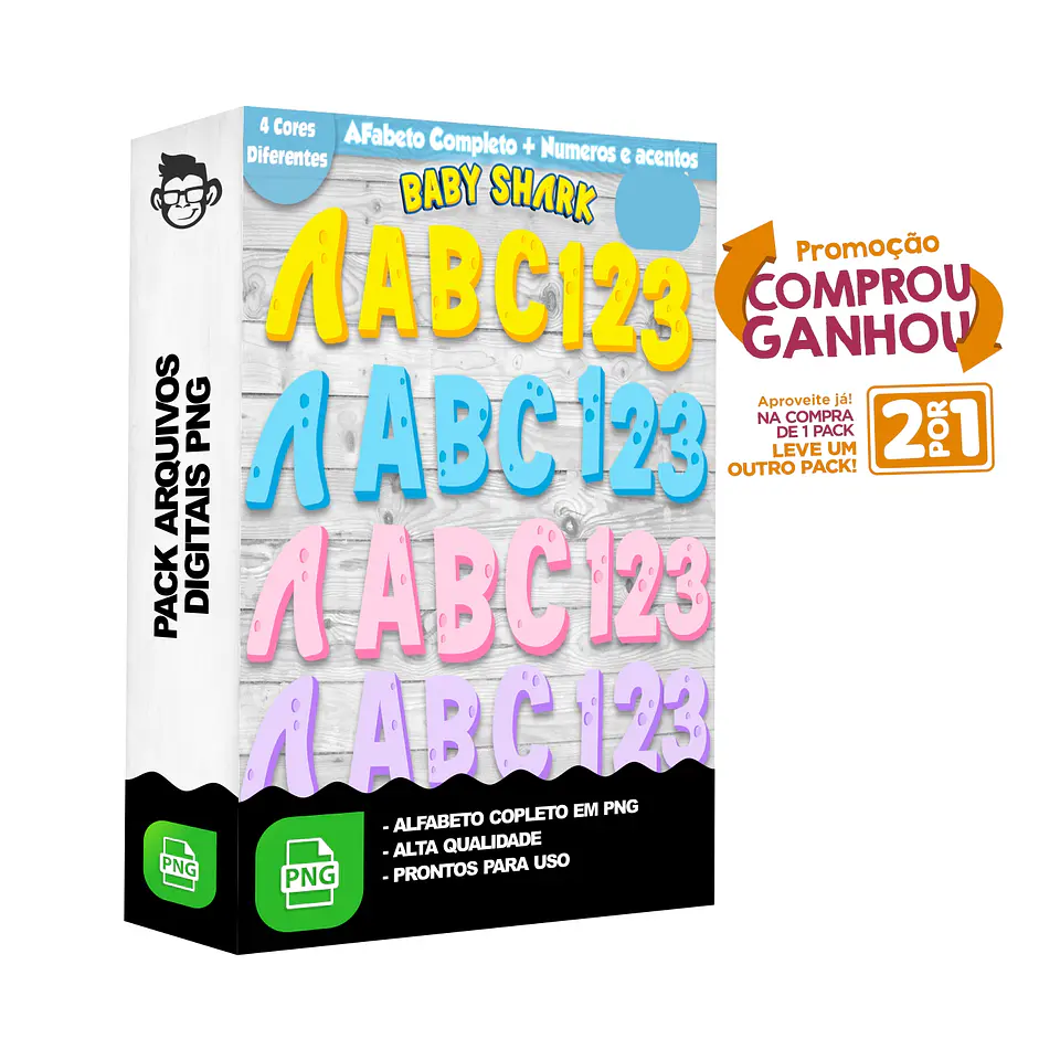 Kit Digital Alfabeto Baby Shark sem fundo Png 1