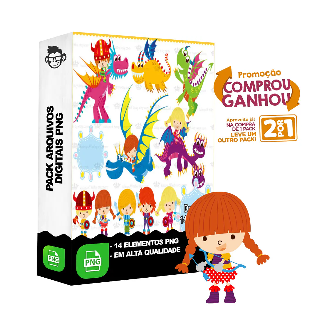 Kit Digital Dragões sem fundo Png 1
