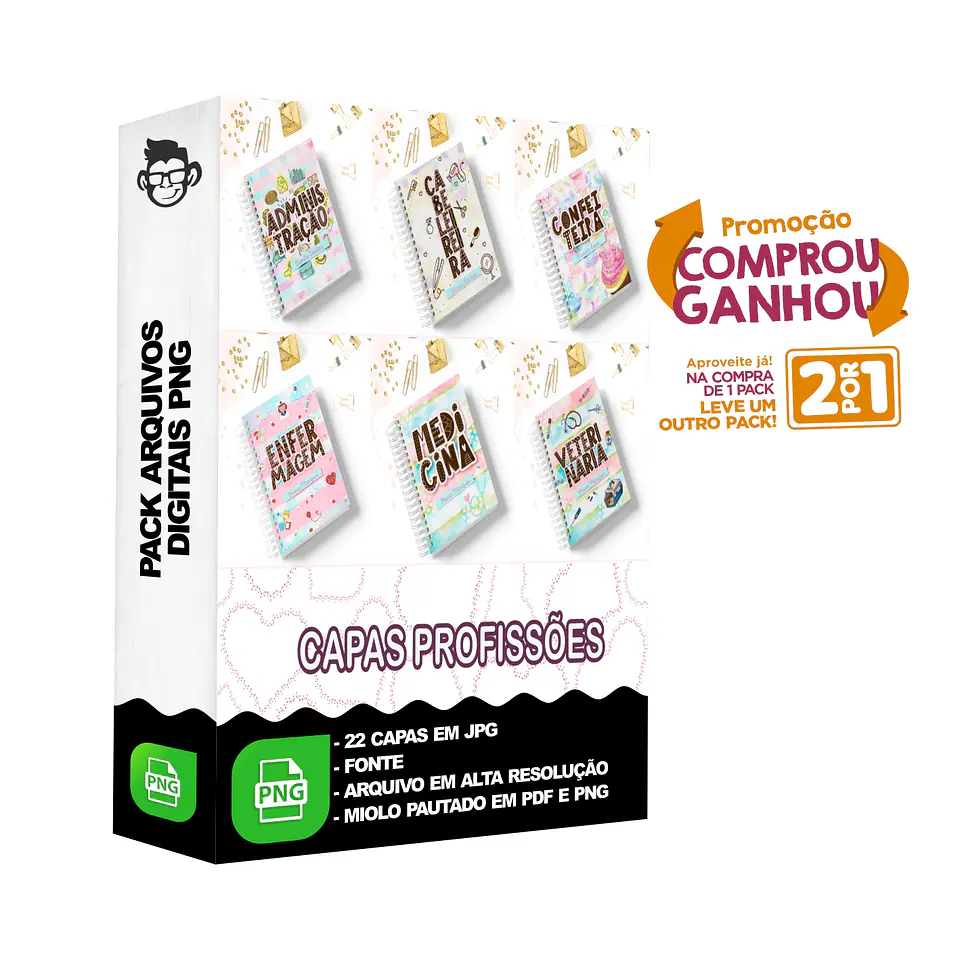 Kit Digital Capas Profissões sem fundo Png 1