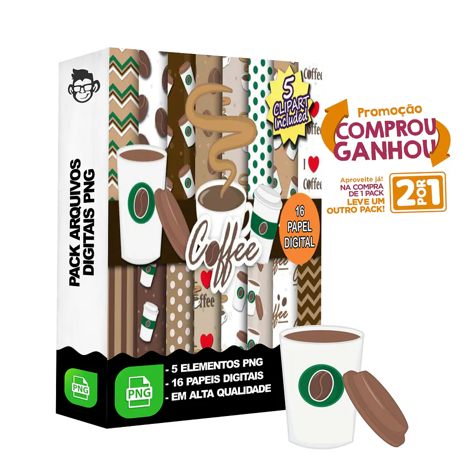Kit Digital Café sem fundo Png 1