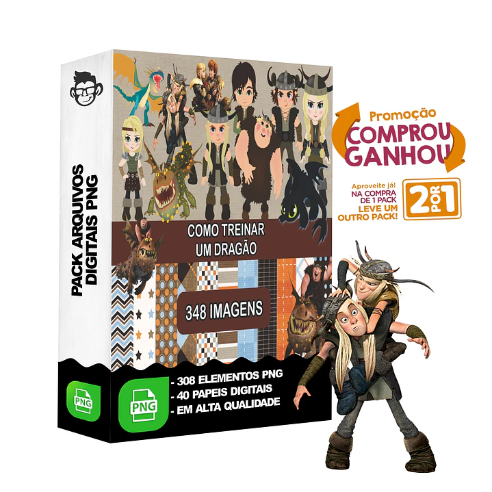 Kit Digital Como Treinar um Dragão sem fundo Png 1