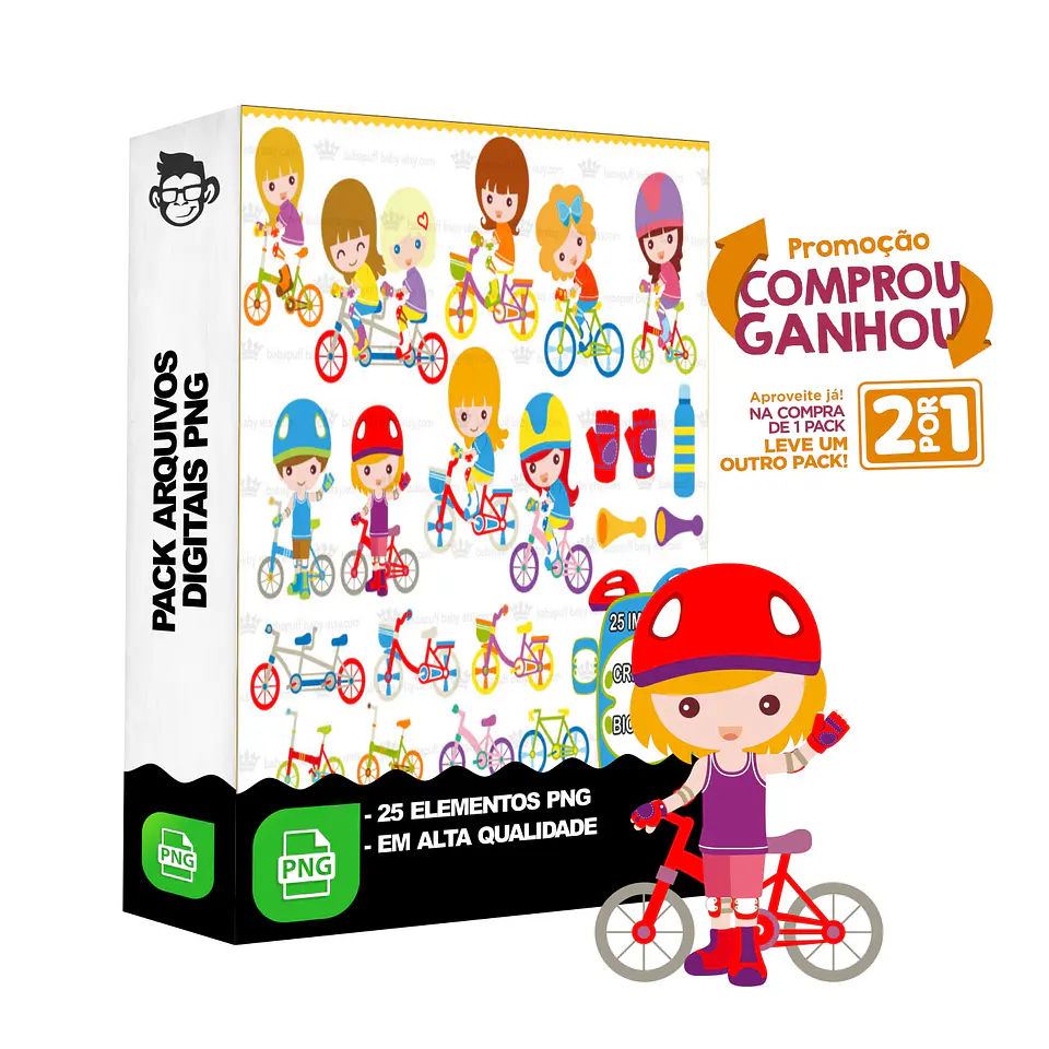 Kit Digital Criança de Bicicleta Bike sem fundo Png 1