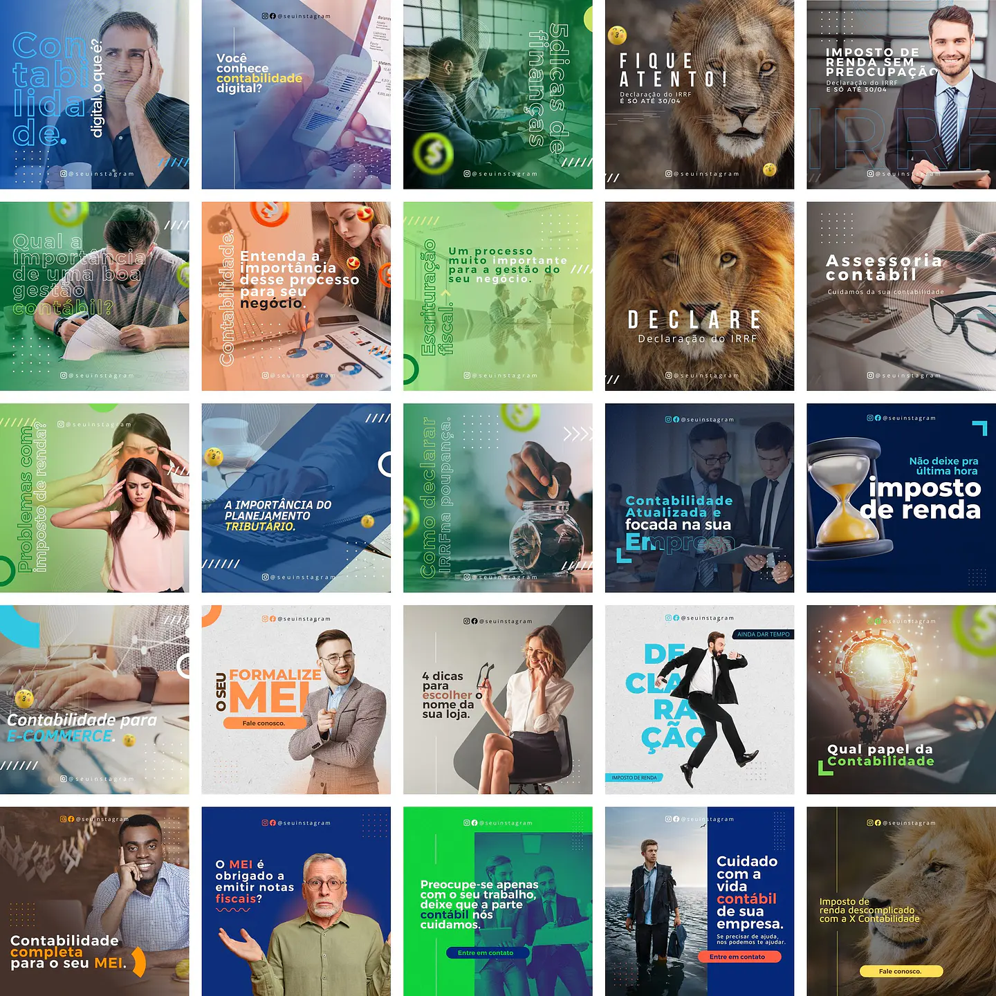 Pack Canva Contabilidade Contabil Templates Editáveis 50 Artes + Bônus 1