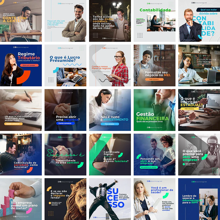 Pack Canva Contabilidade Contabil Templates Editáveis 50 Artes + Bônus 2