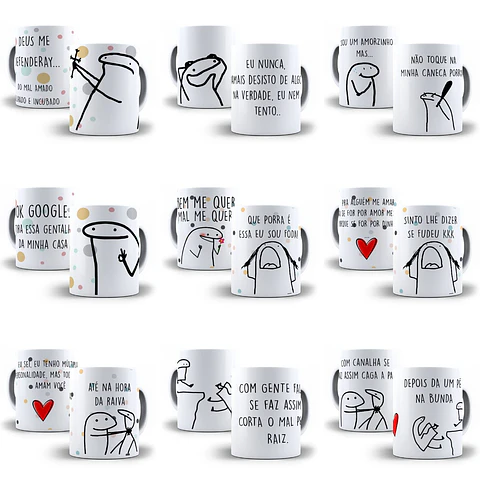 30 Artes Caneca Flork Editável em Corel Draw + Png