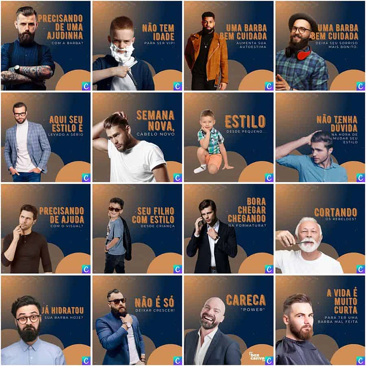 Pack Canva Barbearia Templates Editáveis 200 Artes + Legendas 8