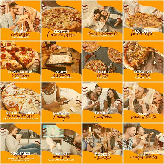 Pack Canva Pizzaria Pizza Templates Editáveis 200 Artes + Legendas