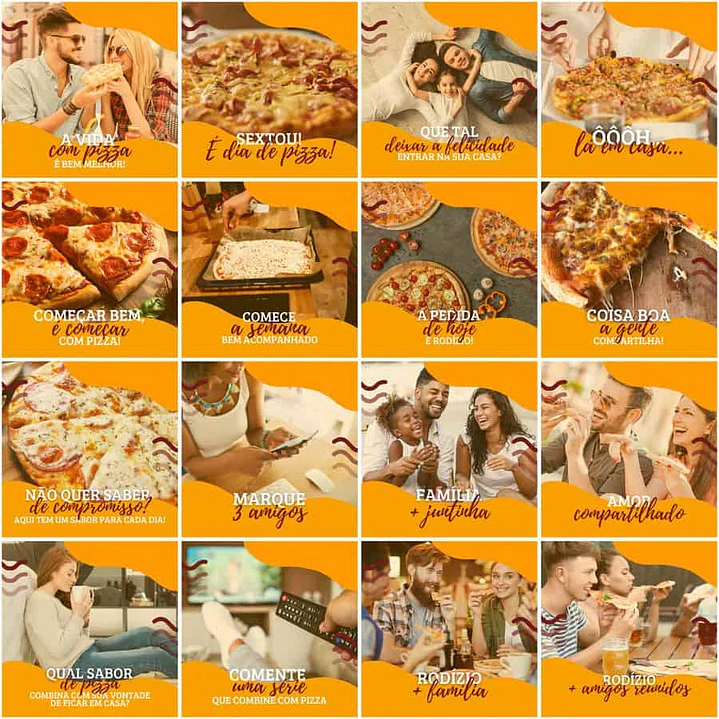 Pack Canva Pizzaria Pizza Templates Editáveis 200 Artes + Legendas 2