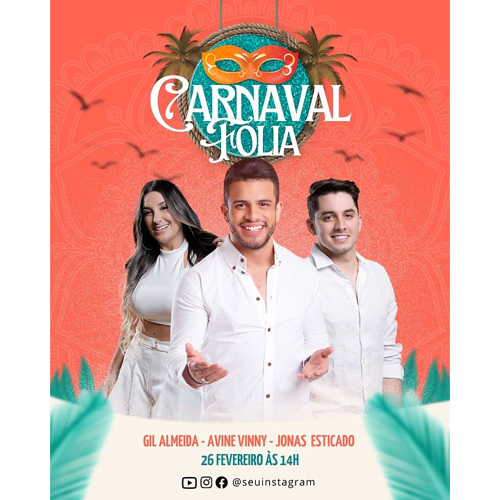 Pack Canva Carnaval Templates Editáveis 24 Artes + Bônus 4