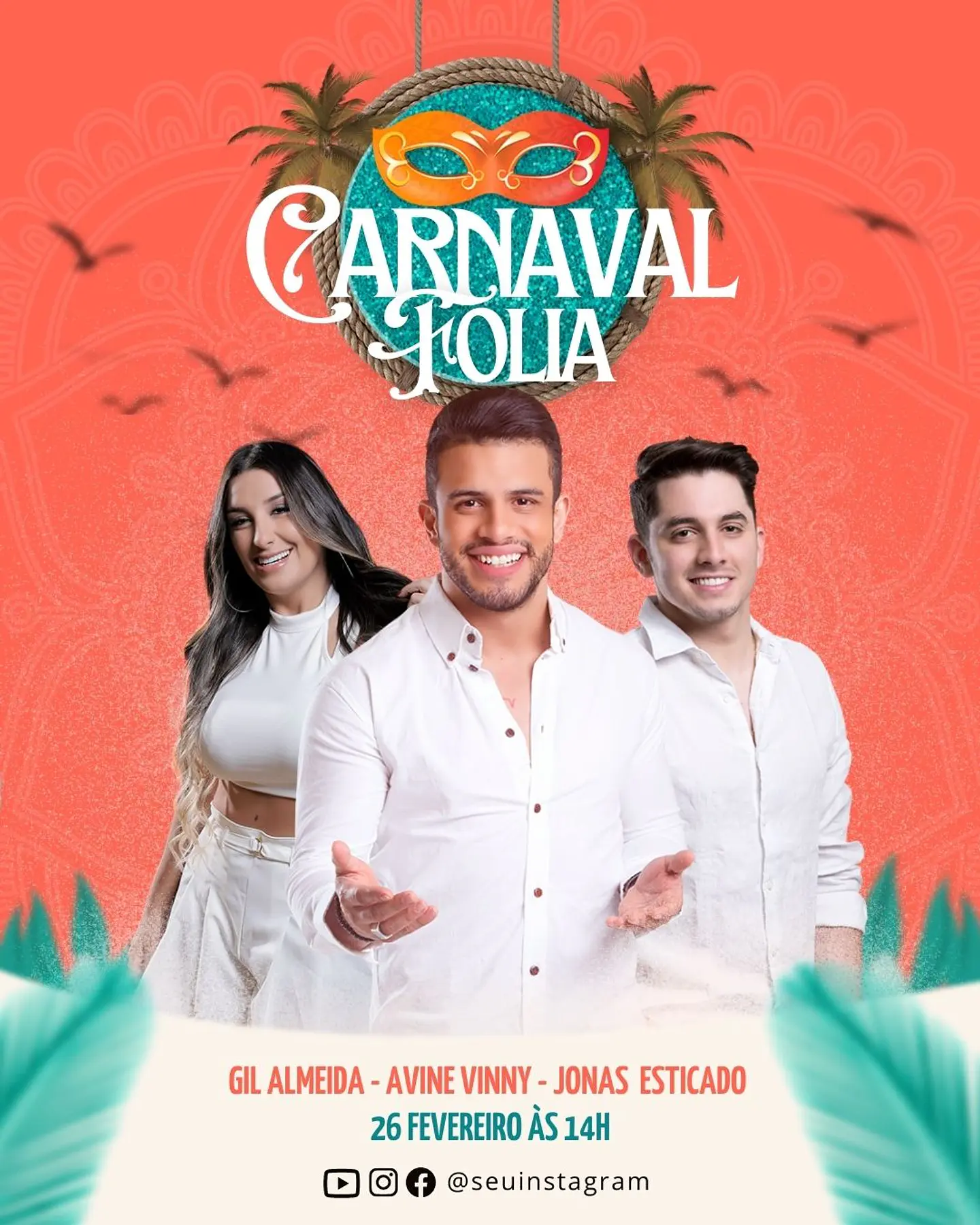 Pack Canva Carnaval Templates Editáveis 24 Artes + Bônus 4