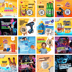 Pack Canva Carnaval Templates Editáveis 45 Artes + Bônus