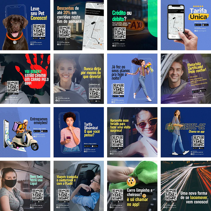 Pack Canva Mobilidade Urbana 2.0 Templates Editáveis 50 Artes + Bônus 1
