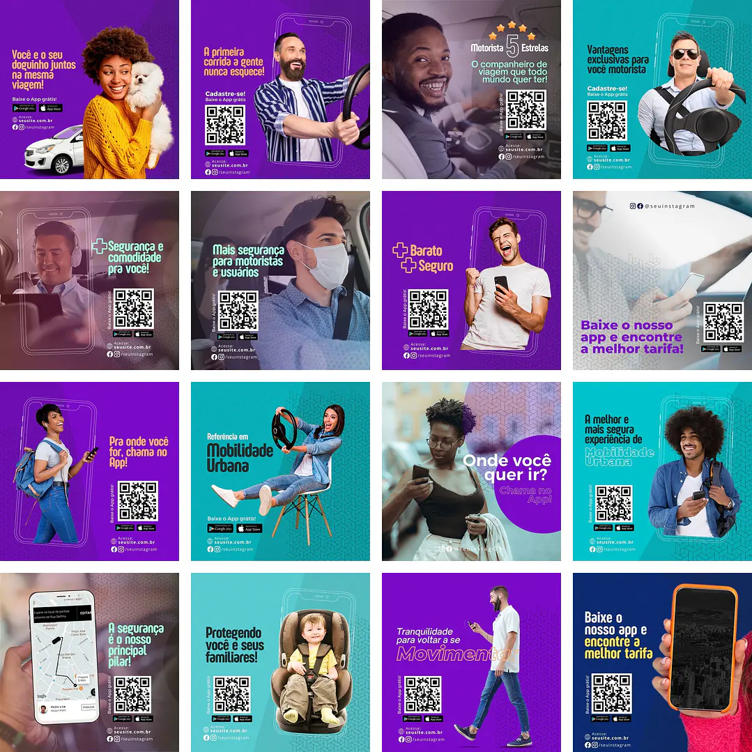 Pack Canva Mobilidade Urbana 2.0 Templates Editáveis 50 Artes + Bônus 3