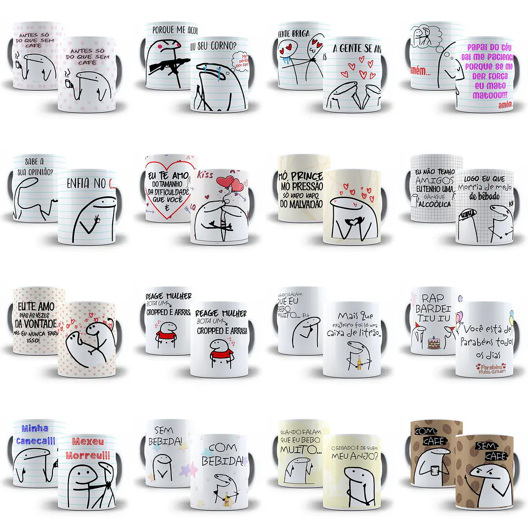 90 Artes Caneca Flork Estampas Sublimação 1