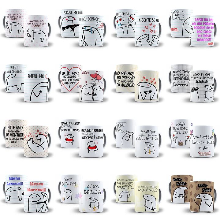 90 Artes Caneca Flork Estampas Sublimação 1