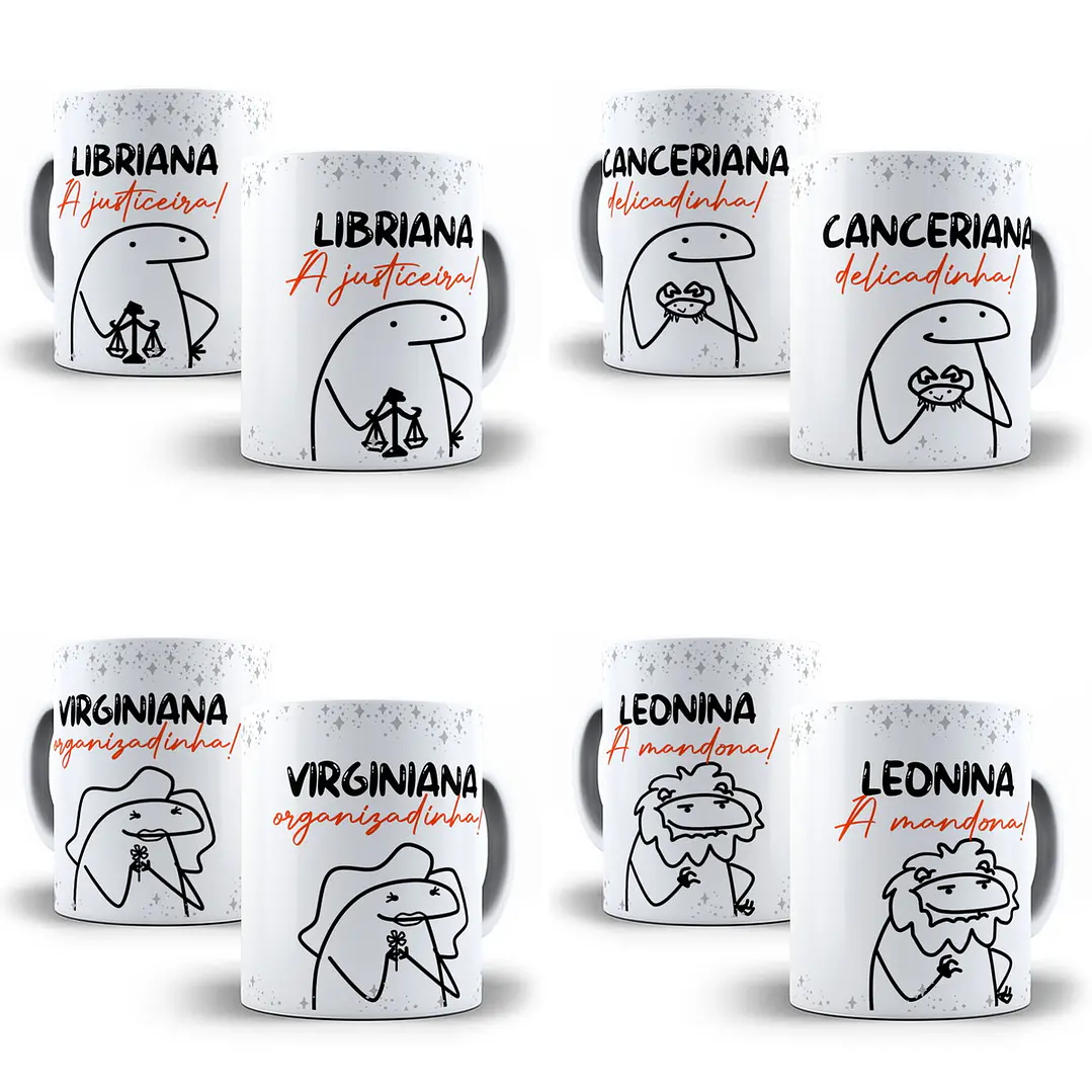 12 Artes Caneca Flork Signos 2.0 Arquivos Sublimação Jpge 2