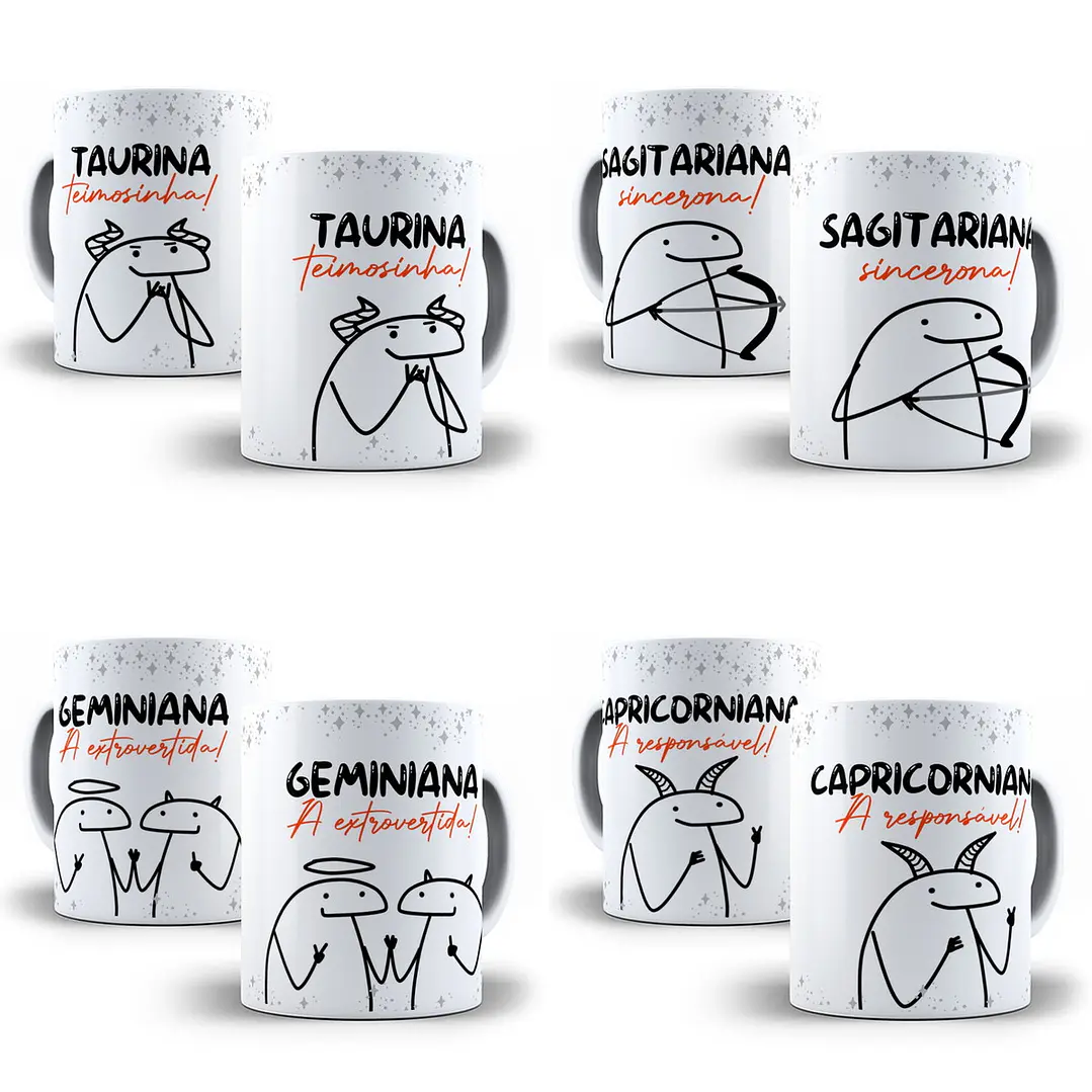 12 Artes Caneca Flork Signos 2.0 Arquivos Sublimação Jpge 3