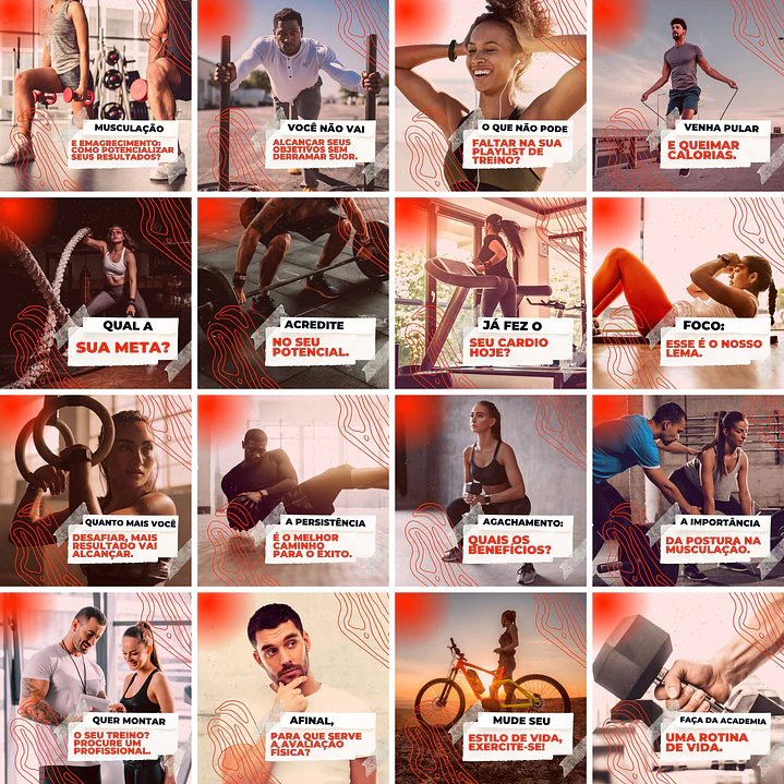 Pack Canva Academia Personal Trainer Templates Editáveis 200 Artes + Legendas 1