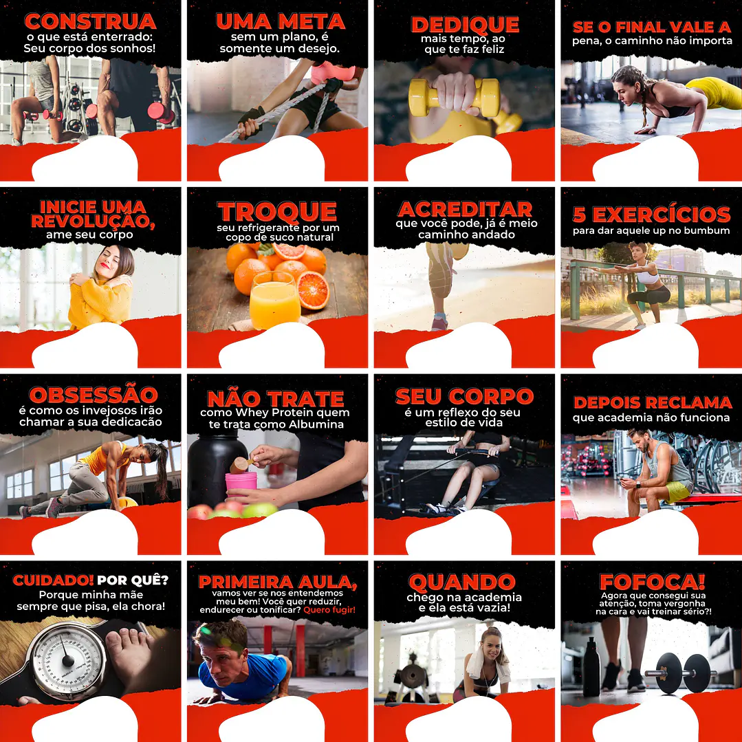 Pack Canva Academia Personal Trainer Templates Editáveis 200 Artes + Legendas 5