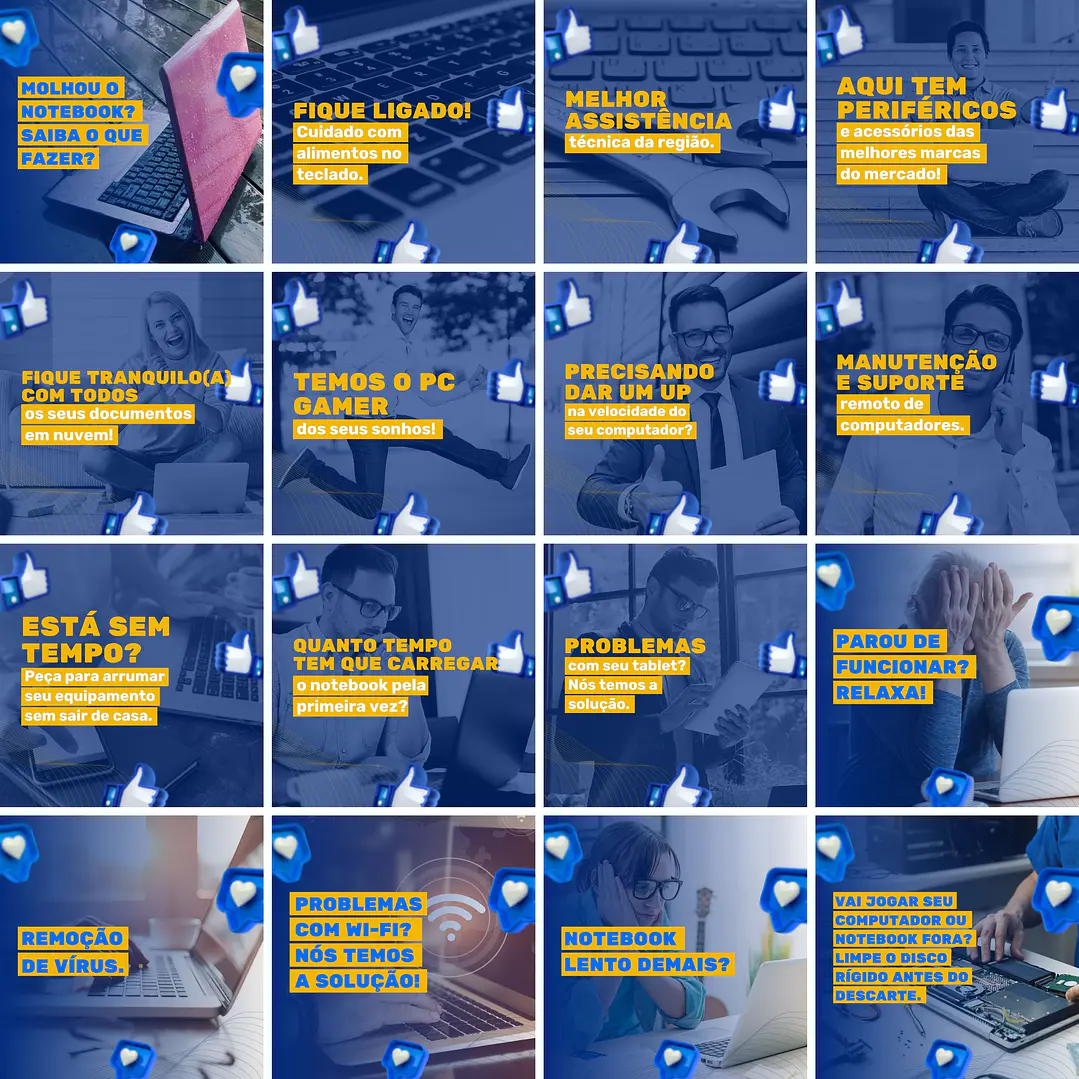Pack Canva Manutenção de Computadores Templates Editáveis 200 Artes + Legendas 5