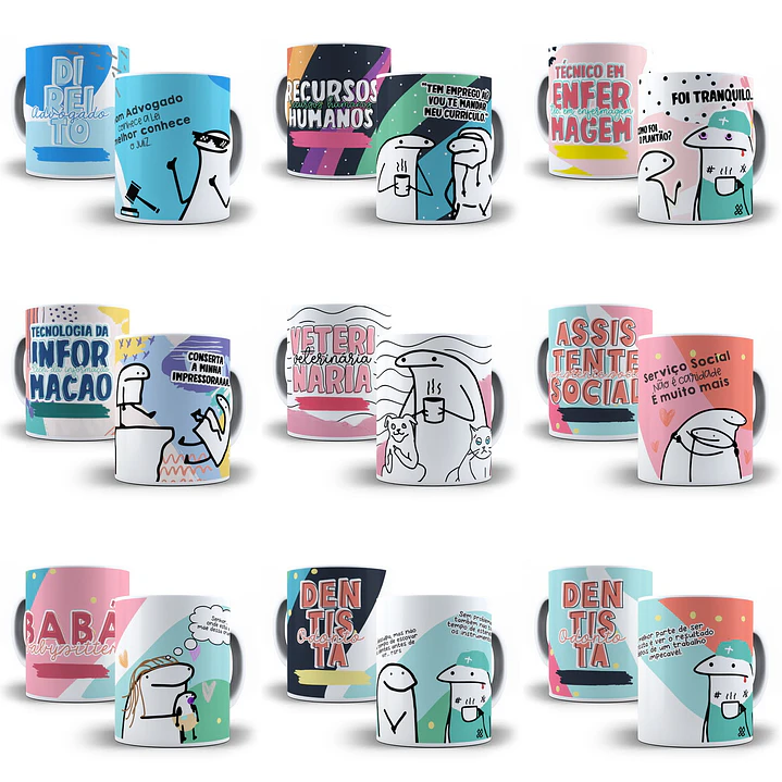 50 Artes Caneca Flork Profissões Arquivos Sublimação Jpge 2