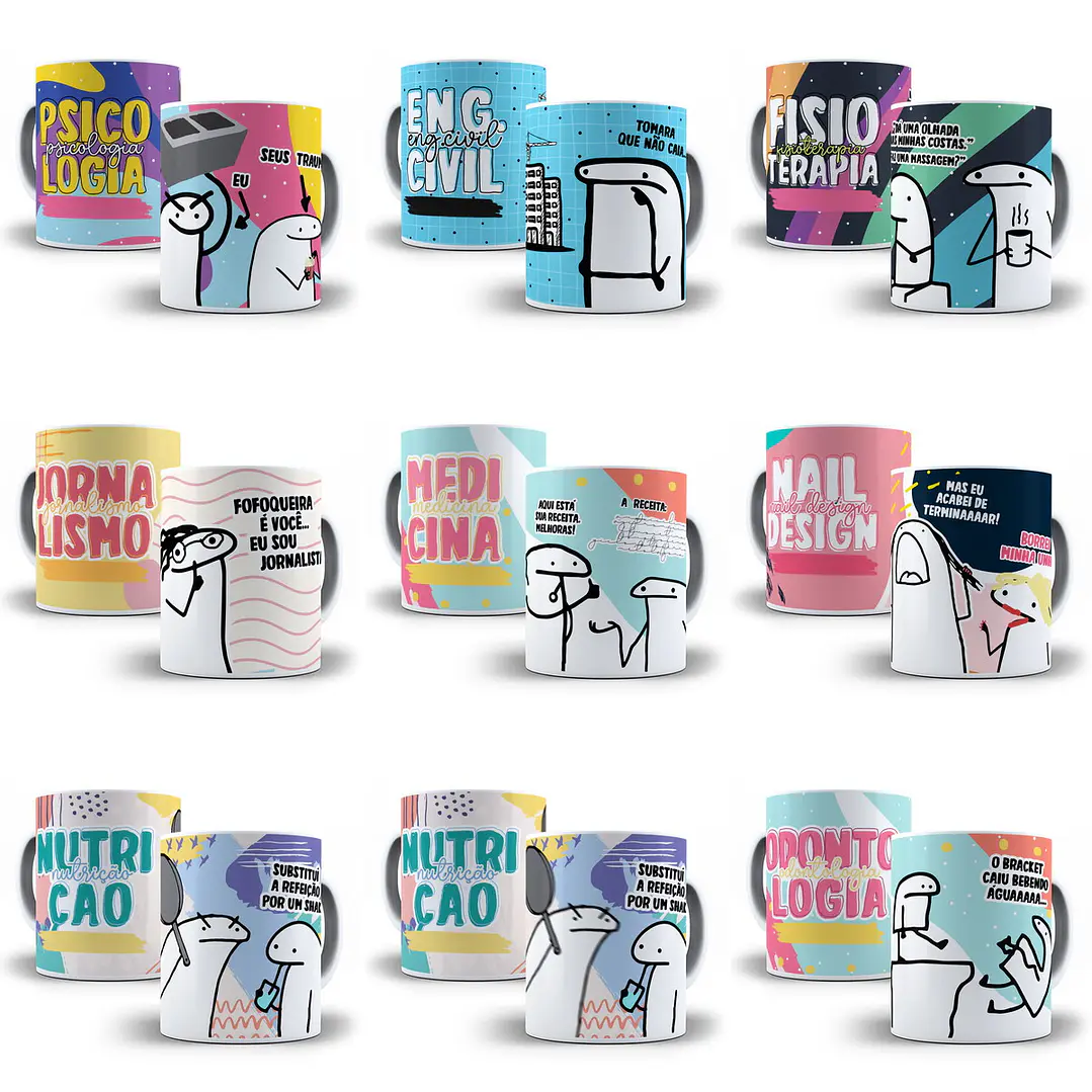 50 Artes Caneca Flork Profissões Arquivos Sublimação Jpge 3