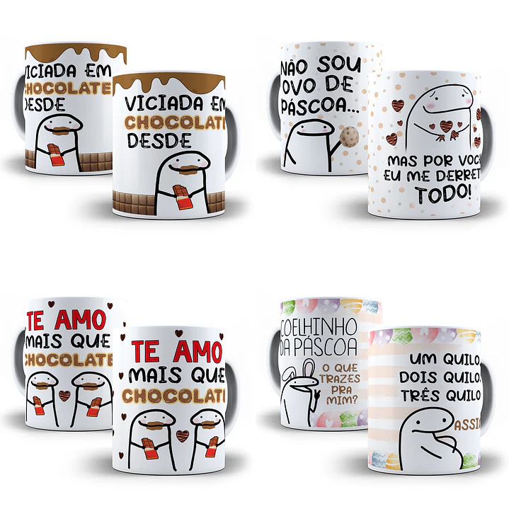 12 Artes Caneca Flork Páscoa Editável Corel Draw + Png 3