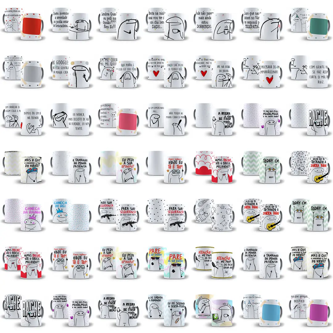 Pack Artes Caneca Flork Bento Memes Completo Arquivos Jpge + Mockups 8