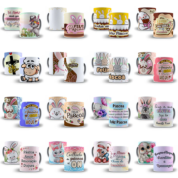 Mega Pacote Artes para Caneca Páscoa Arquivo em Jpge/Png 4