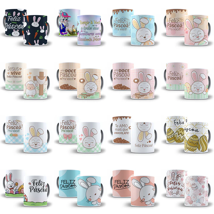 Mega Pacote Artes para Caneca Páscoa Arquivo em Jpge/Png 8