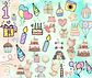 Kit Digital Lettering Frases Aniversário Festas Arquivos sem fundo Png - Miniatura 2